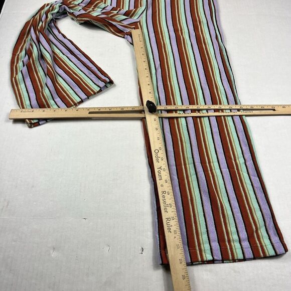 Urban Outfitters Pants Rainbow Stripe Wide Leg Lounge High Waist Festival Small - Picture 4 of 12